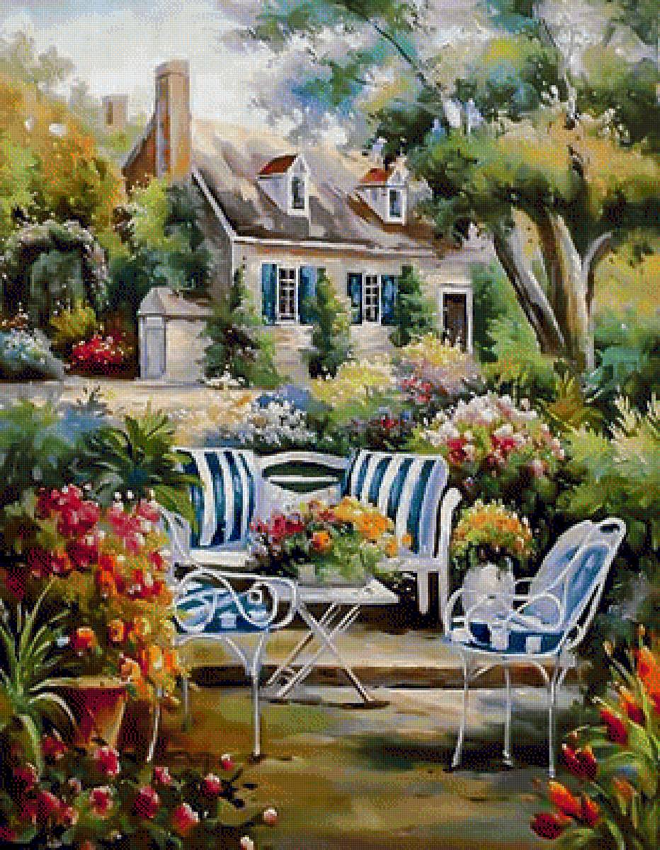 In the Victorian House Garden. - scenarys.flowers and gardens. - предпросмотр