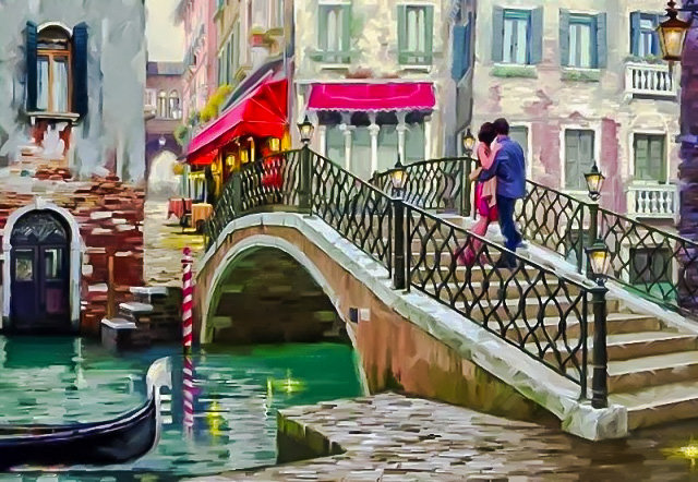 Venice Bridge. - richard macneil art.scenarys.people.venice. - оригинал