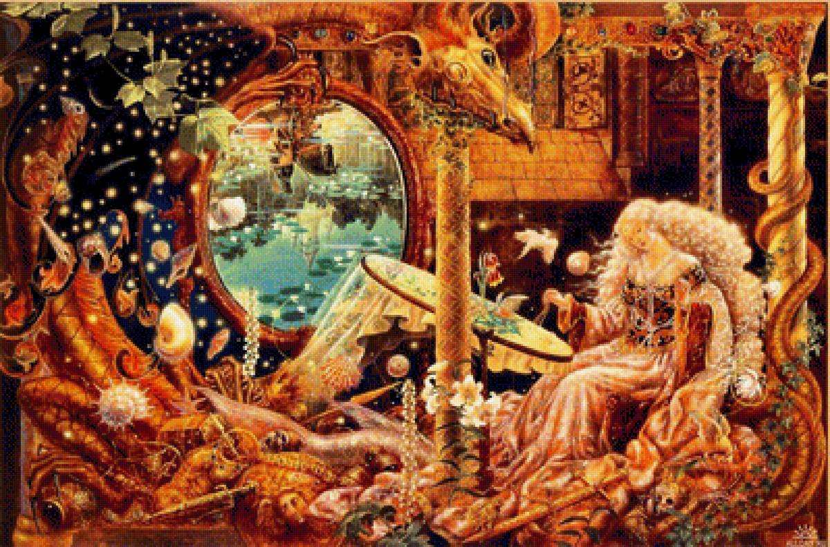 Сказочная рукодельница - сказочная картина рукодельница вышивальщица - предпросмотр