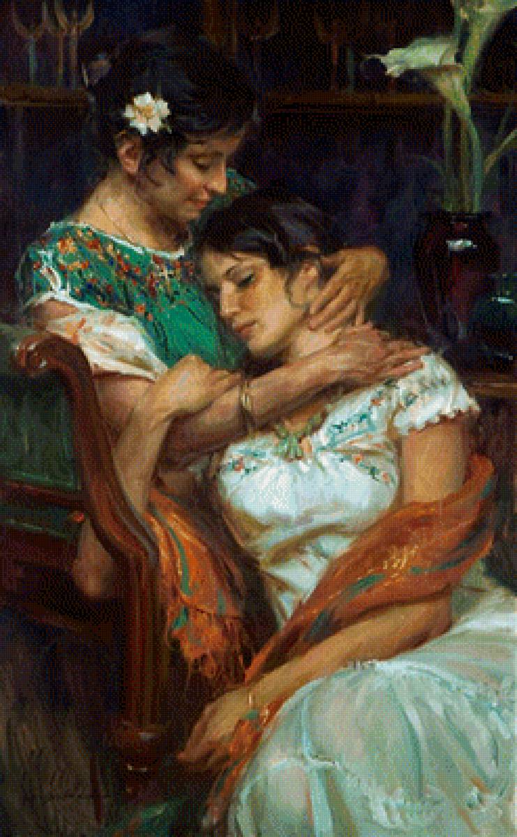 Мать и дитя - две женщины, мать и дочь, мать и дитя, покой, ласка - предпросмотр