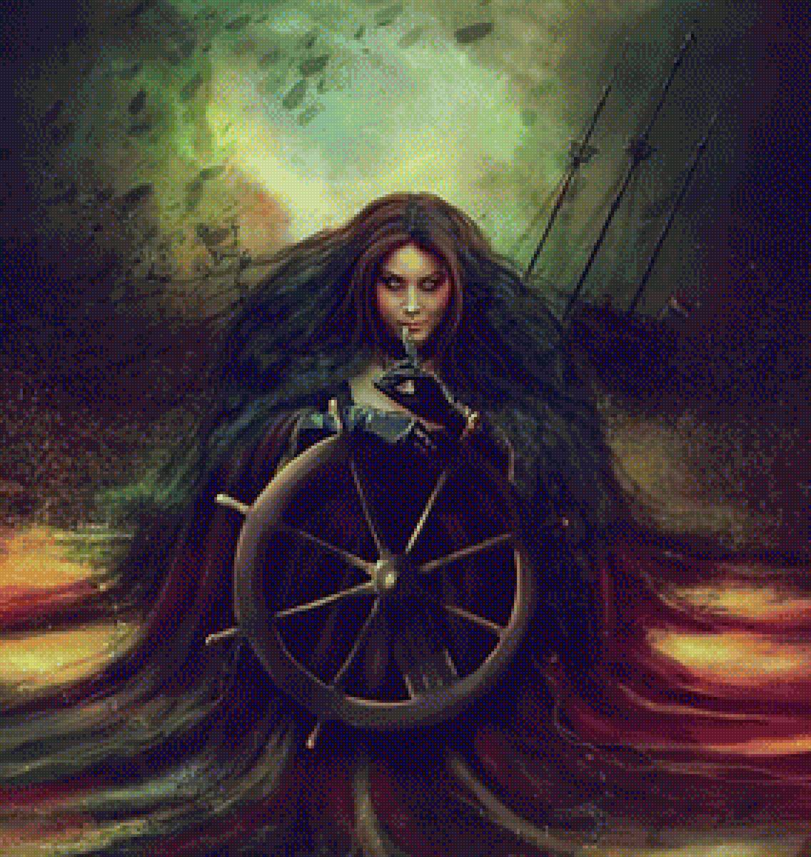 Мара и колесо судьбы - колдунья, ворожея, мара, тайнственная женщина, смерть - предпросмотр