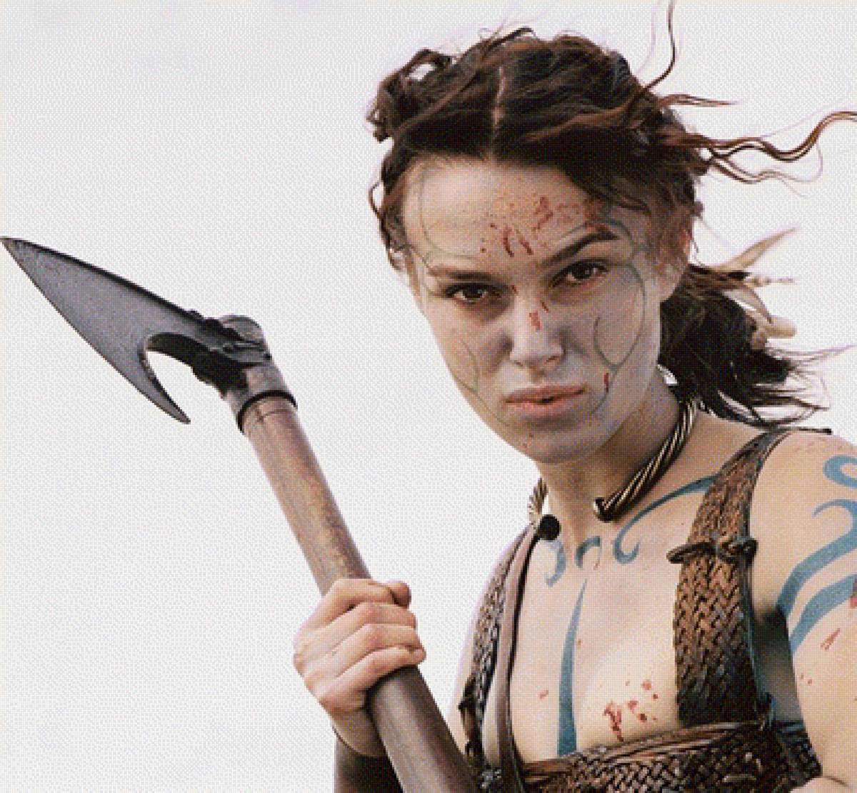 Воительница - кира найтли, защитница, девушка с топором, воительница - предпросмотр