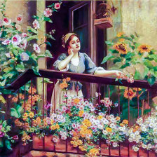 Схема вышивки «A Pensive Moment.»