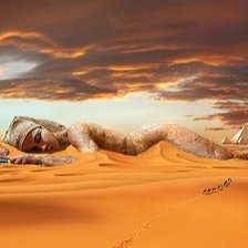Оригинал схемы вышивки «Уснувшая фараонша в песках» (№1975156)