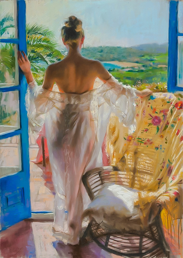 Expectance. - vicente romero redondo paintings.scenarys.ladies. - оригинал