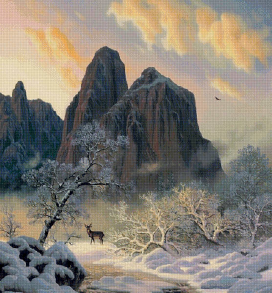 зима в горах - горы. пейзаж, зима - предпросмотр