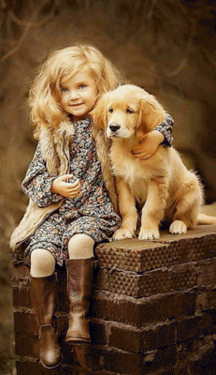 №1976304 - дети, девочка, животные, собаки - предпросмотр