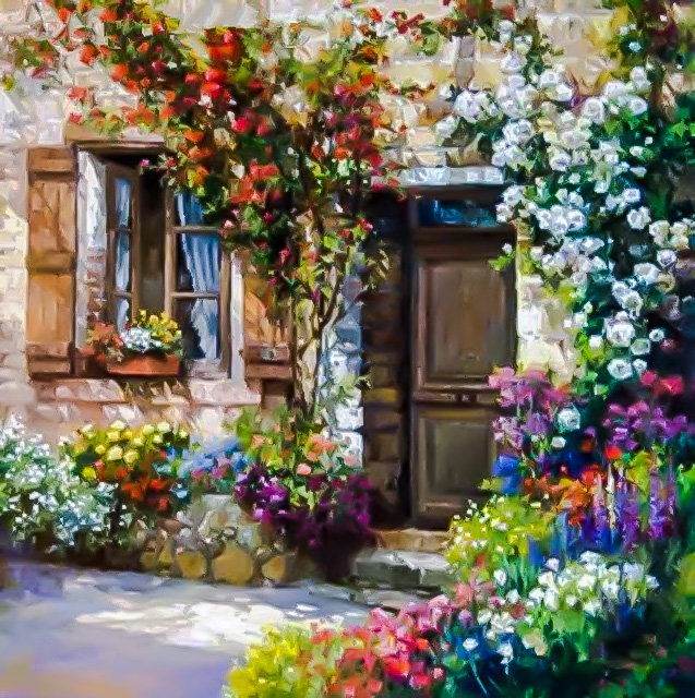 Garden Door. - flowers and gardens.scenarys. - оригинал