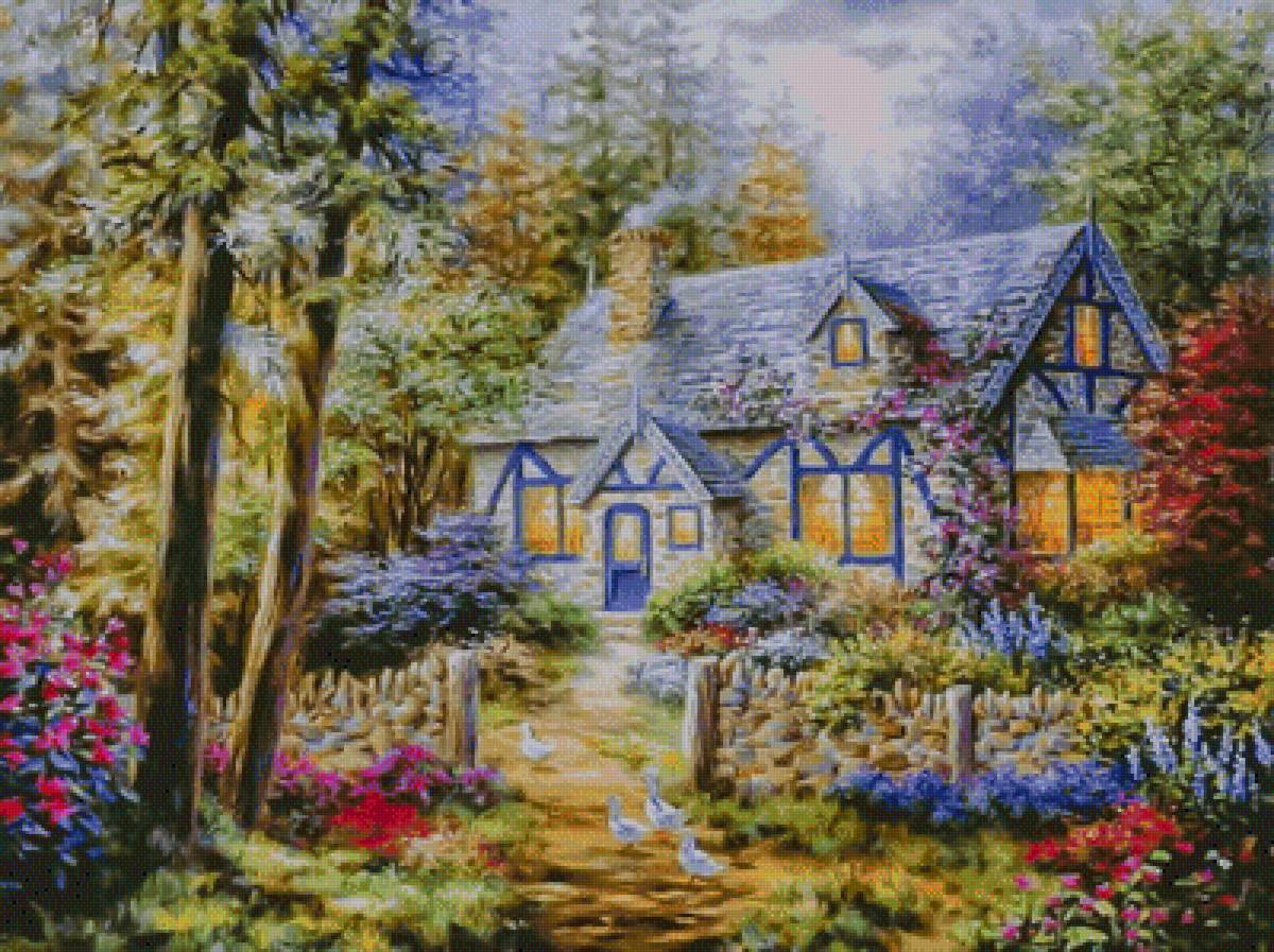 House in the Forest. - landscapes.scenarys.birds. - предпросмотр