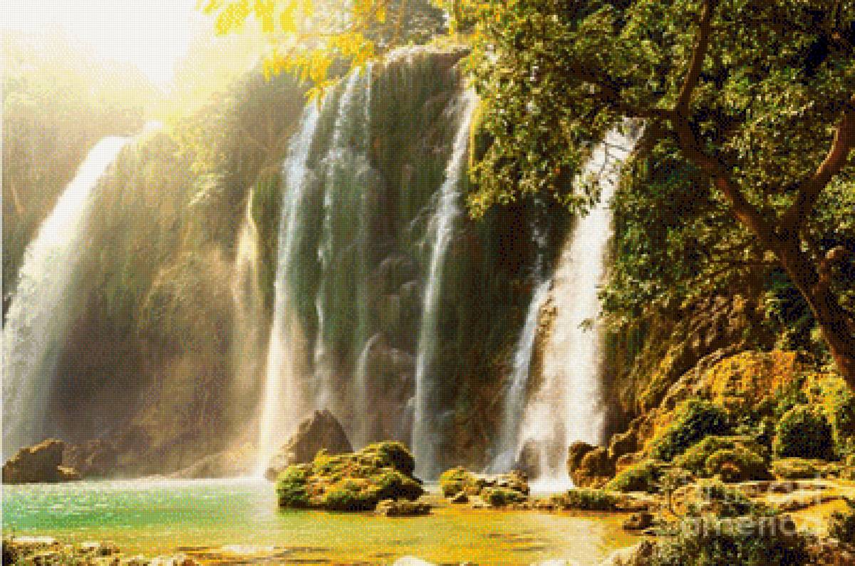 BAN GIOC - DETIAN WATERFALL IN VIETNAM - водопад, вода, природа, пейзаж - предпросмотр