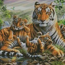 Схема вышивки «Тигры»