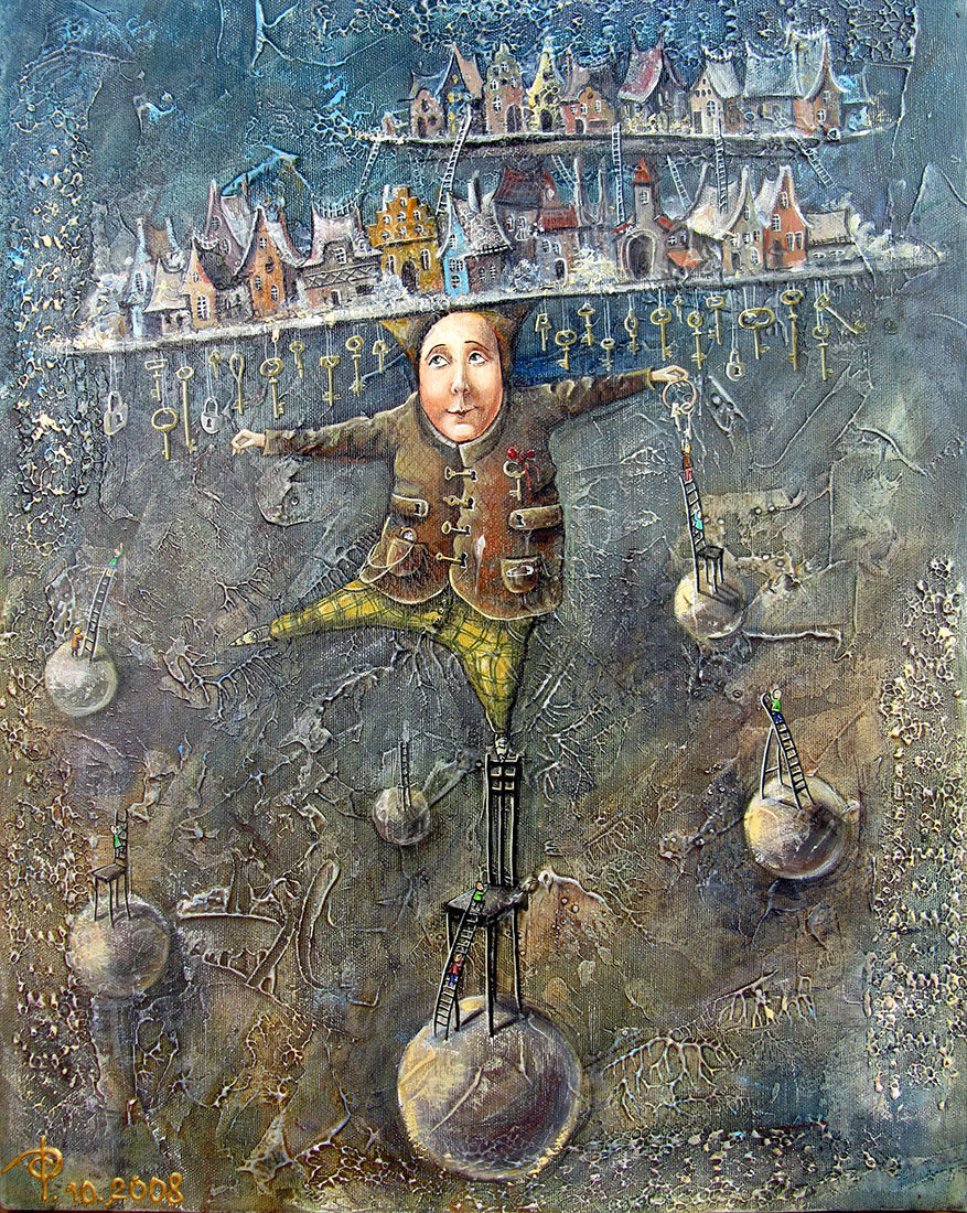 Яна Фефелова - Продавец ключей счастья - картины - оригинал