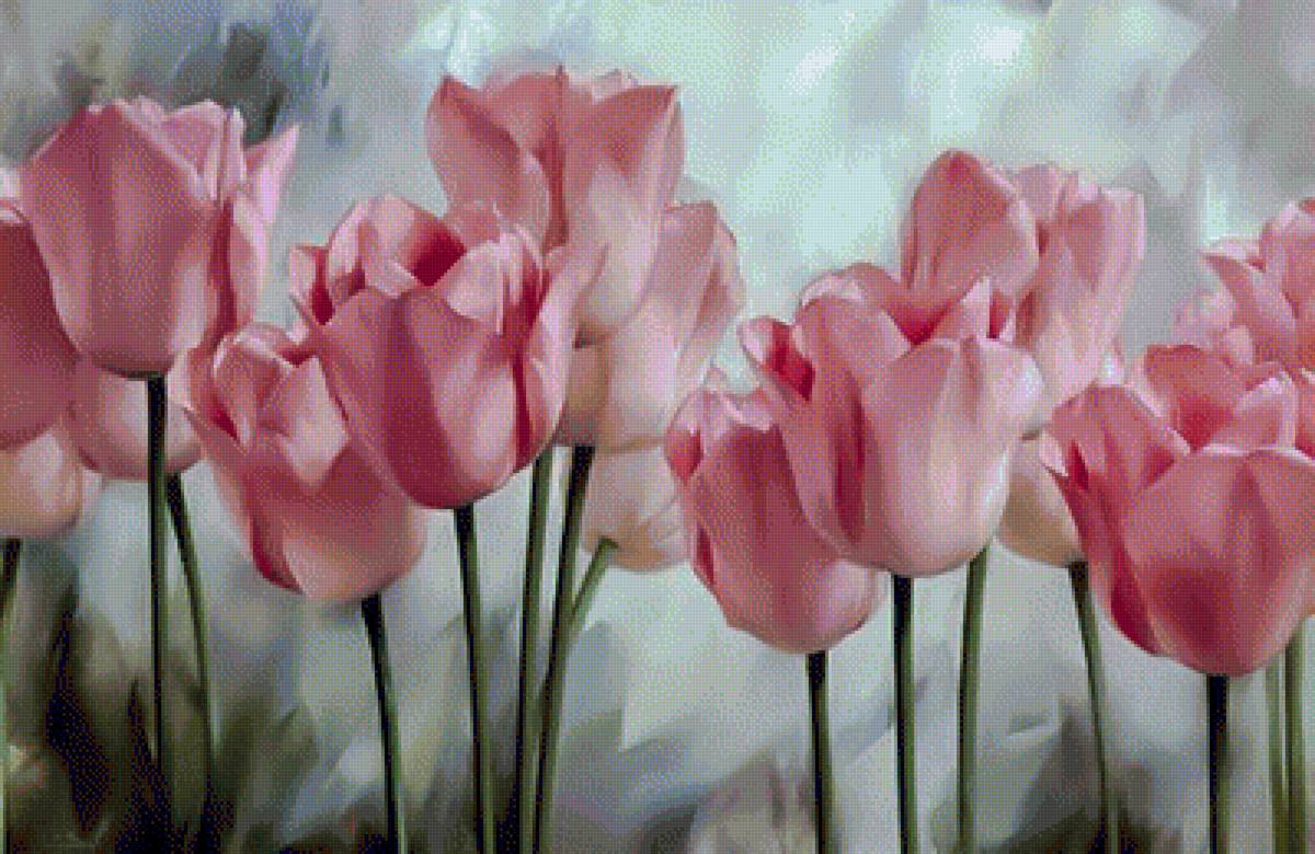 Pink Tulips. - igor levashov pantings.flowers and gardens. - предпросмотр