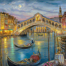 Схема вышивки «Rialto Bridge (Venice).»