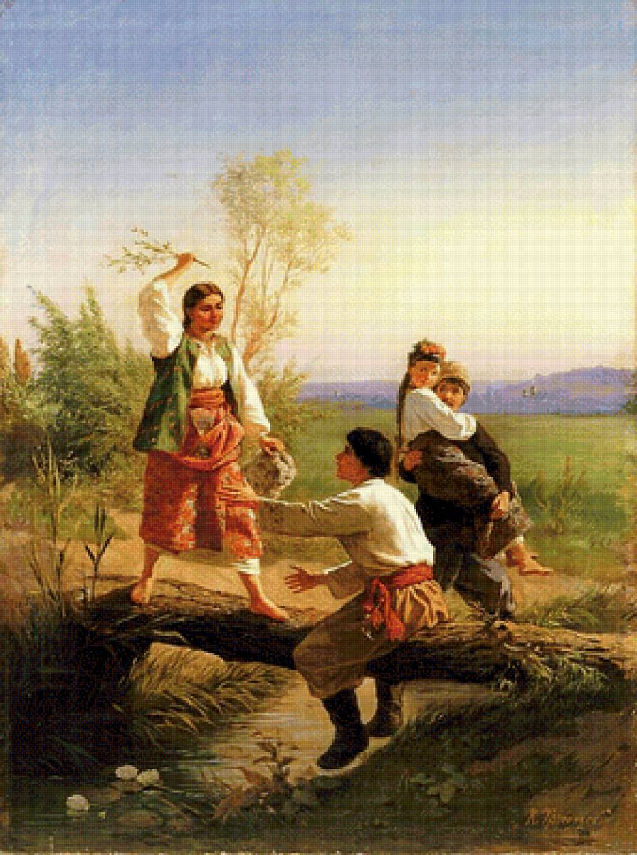 К.Трутовский "Через кладку" - предпросмотр