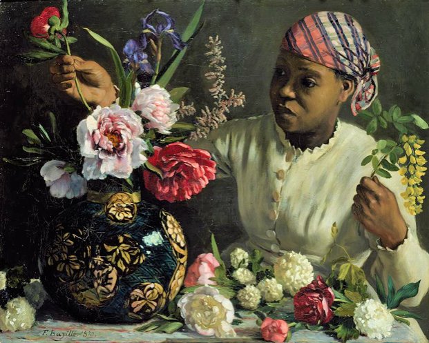 WOMAN WITH PEONIES, 1870 - by frederic bazille (1841-1870) - оригинал