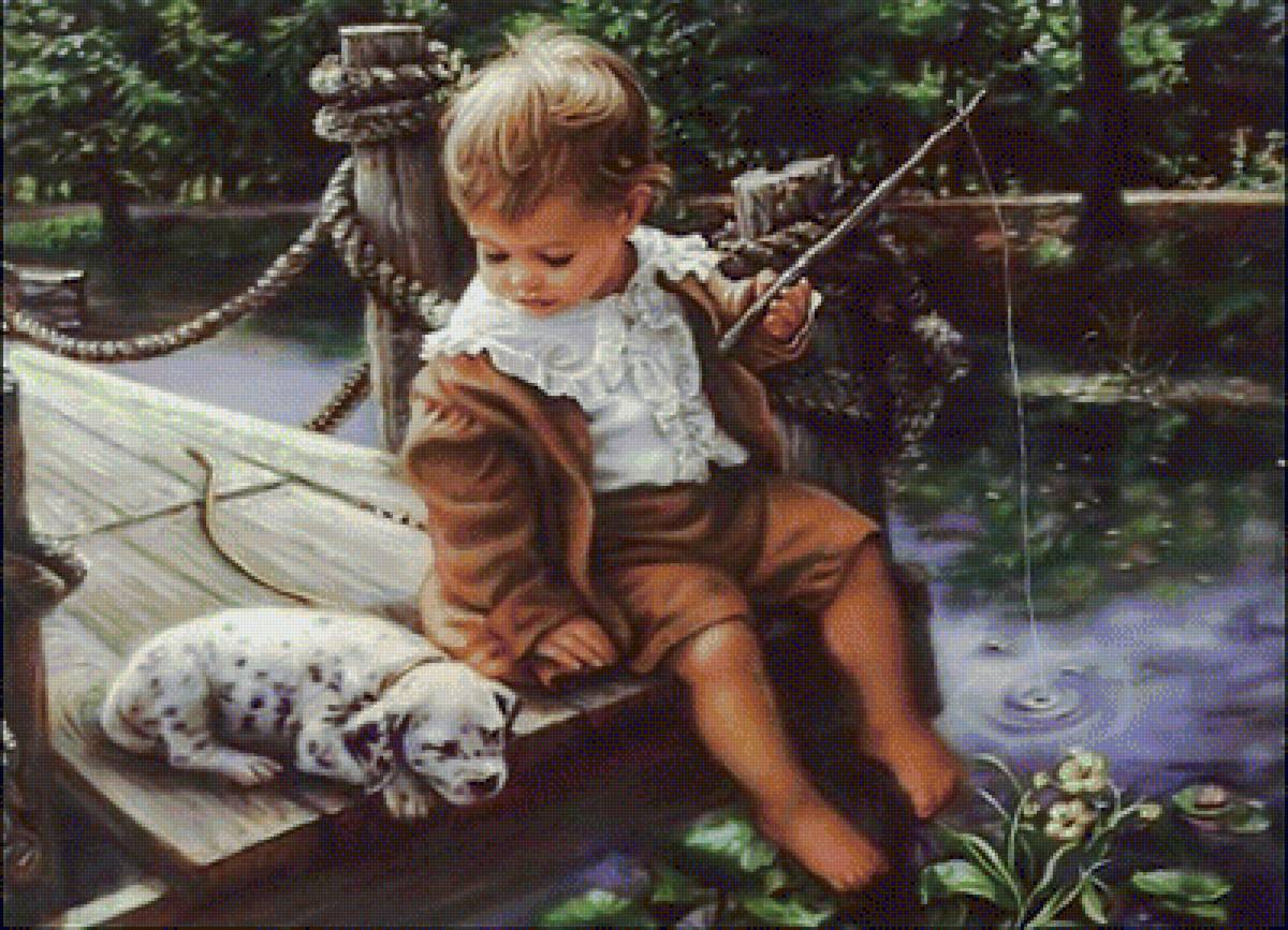 The Fisherman. - sandra kuck painters.children.animals. - предпросмотр