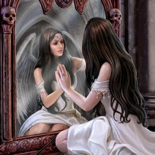 dama en el espejo