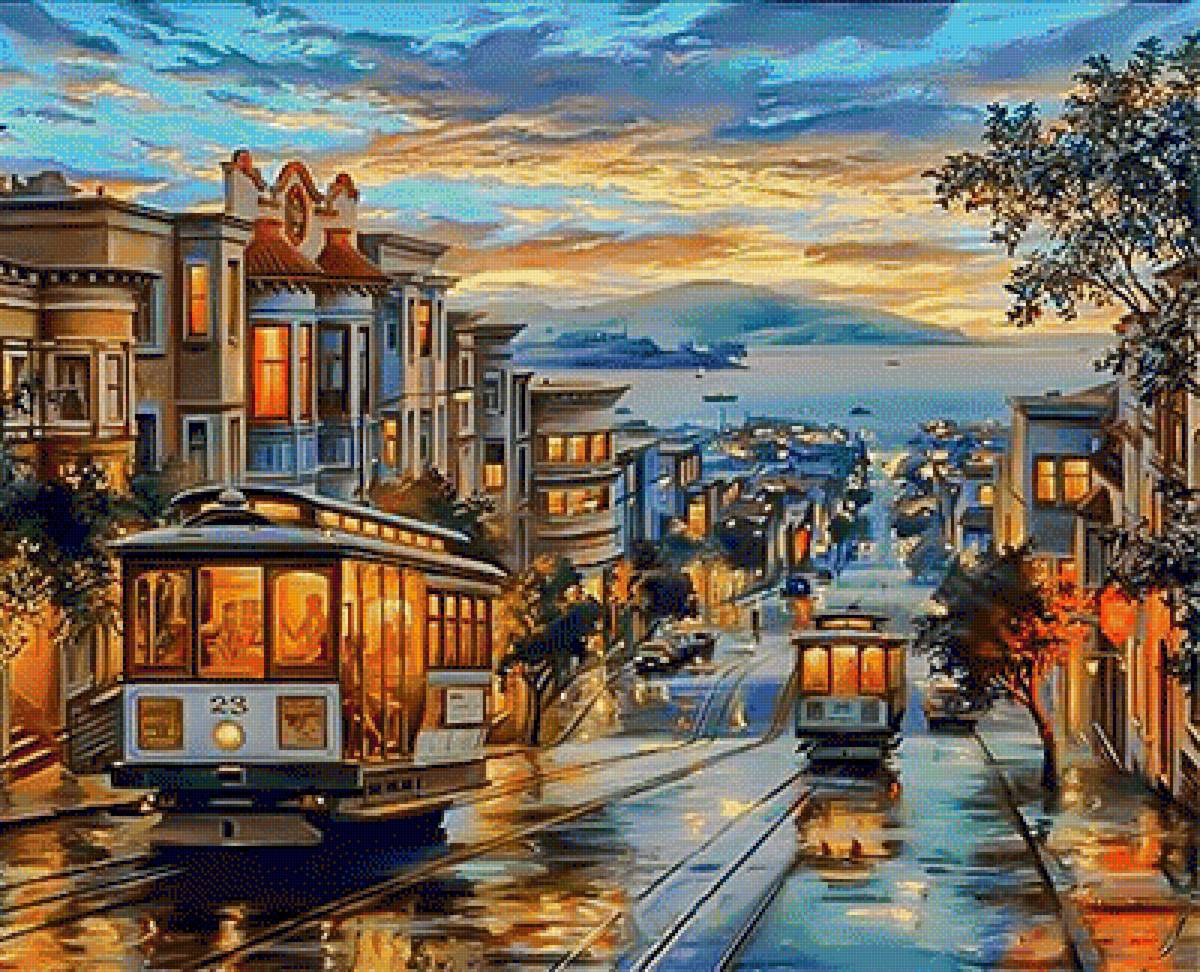 Tram of the Night. - scenarys.cityscapes. - предпросмотр