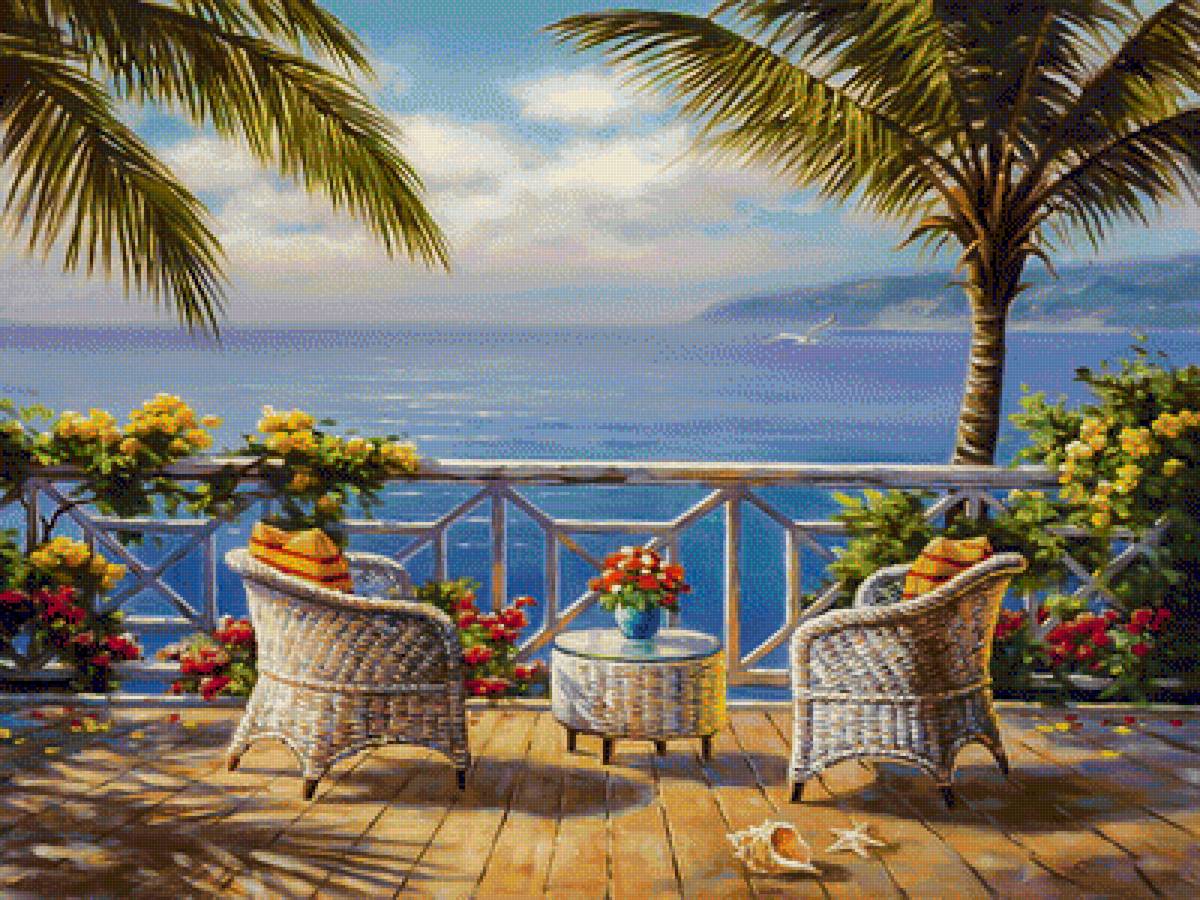 Two by the Sea. - sung kim art.seascape.flowers and gardens. - предпросмотр