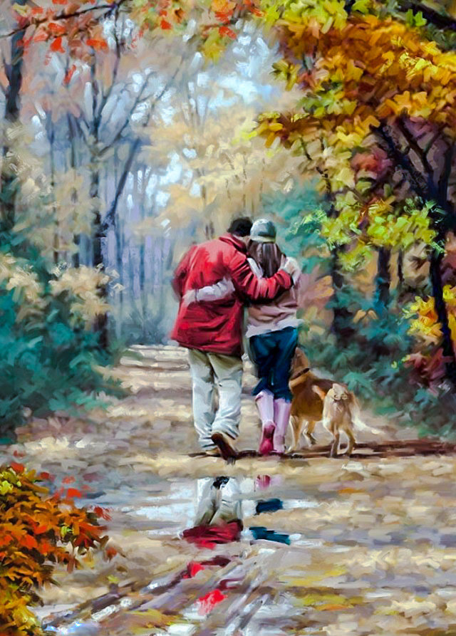 Walking Forest. - richard macneil art.scenarys.people.animals. - оригинал
