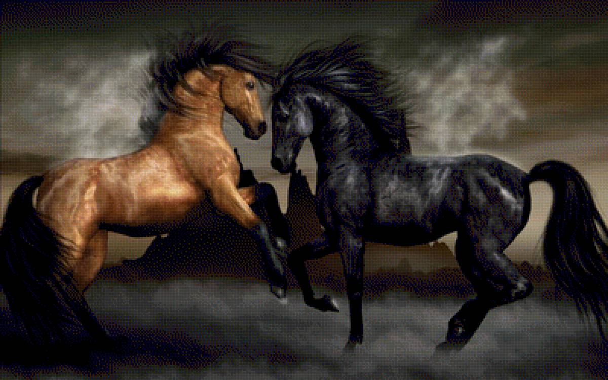 Пара лошадей - скакун, пара лошадей, лошадь, успех, красивая лошадь - предпросмотр