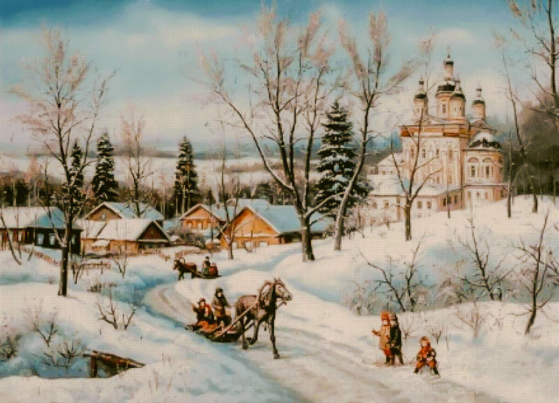 Winter Fun. - snowscenes.children.animals. - оригинал