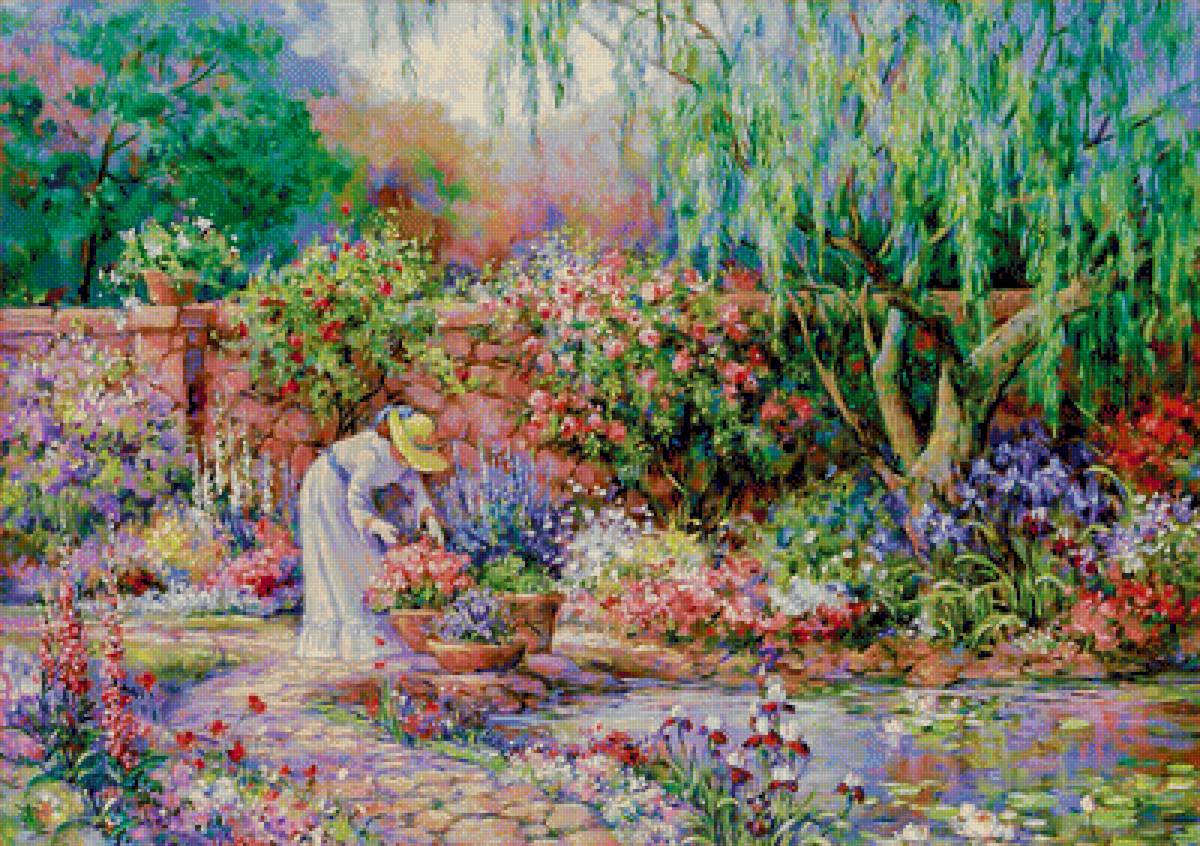 Your Garden. - barbara mock paintings.flowers and gardens.people. - предпросмотр