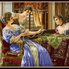 Схема вышивки «posedenie,priatelky»