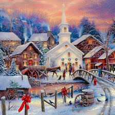 Схема вышивки «Christmas Snow Village.»