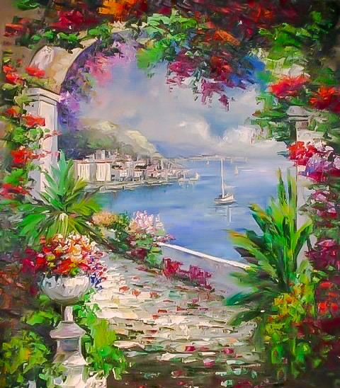 Garden Archway. - seascape.flowers and gardens. - оригинал