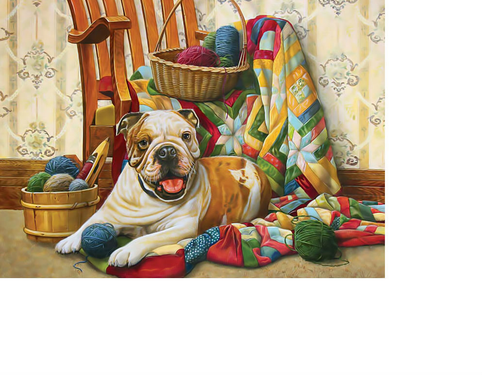 Пёс-рукодельник. - нитки, рукоделие, клубок, собака - оригинал