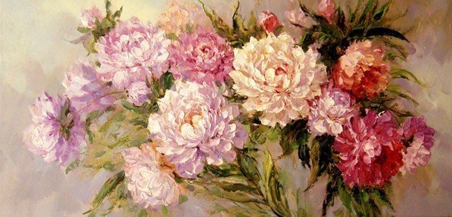 Пионы - пионы. картинa - оригинал