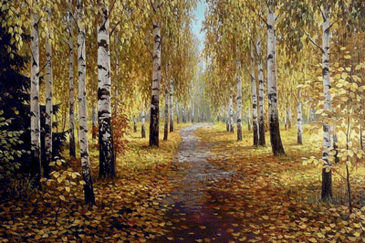 пейзаж - пейзаж, осень, березы - предпросмотр