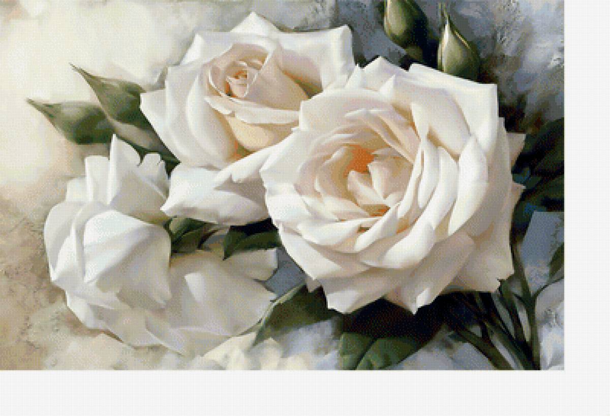 Розы. - цветы, розы, живопись - предпросмотр