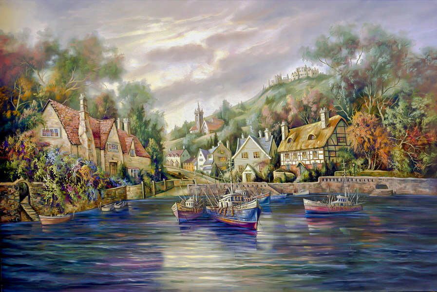 Peninsula Of Kintyre. - carl valente paintings. seascape. - оригинал