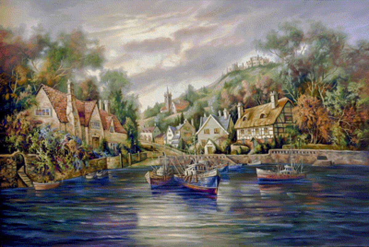 Peninsula Of Kintyre. - carl valente paintings. seascape. - предпросмотр