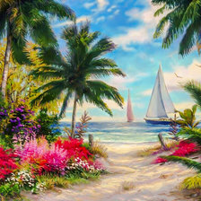 Схема вышивки «Sea Breeze Trail.»