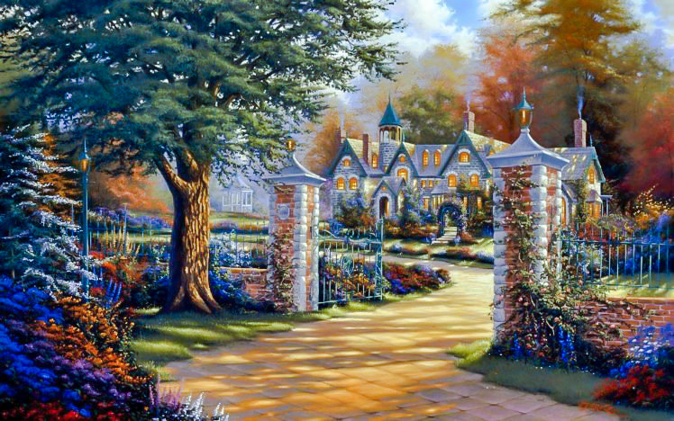 Seasons Flowers. - derk hansen painter.scenarys.flowers and gardens - оригинал