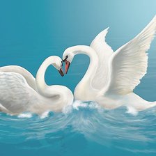 Схема вышивки «лебеди»