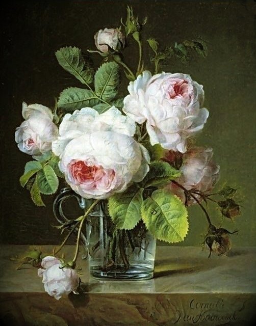 Roses In A Glass Vase - розы - оригинал