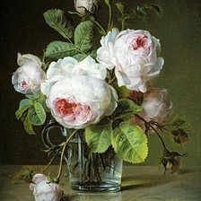 Roses In A Glass Vase