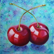 Схема вышивки «вишнёвая парочка»