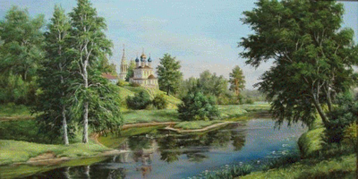 №1982547 - церковь, река, берег, природа - предпросмотр