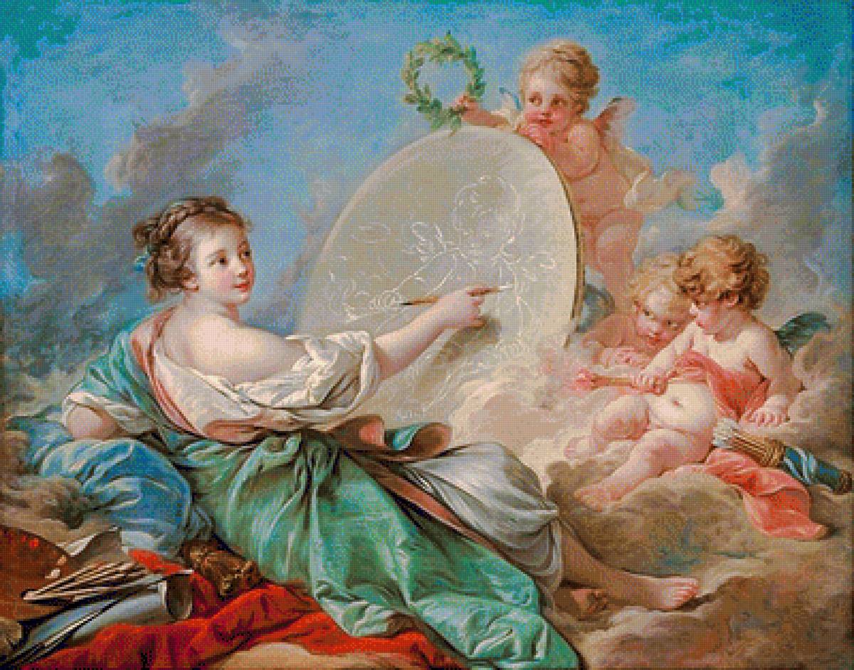 Allegory of Painting. - françois boucher paintings.mithological.people. - предпросмотр