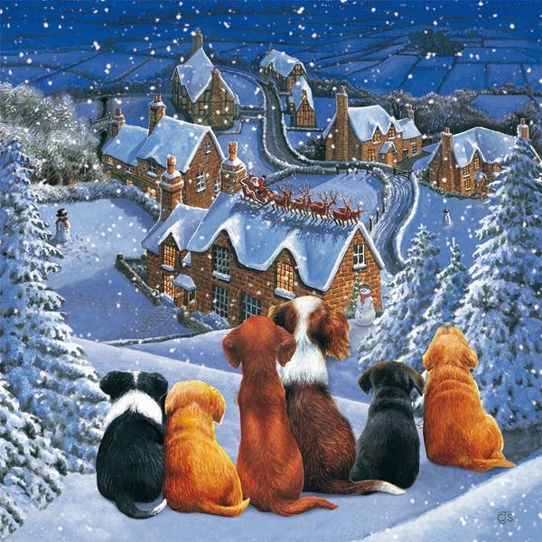 рождество - рождество, собаки - оригинал