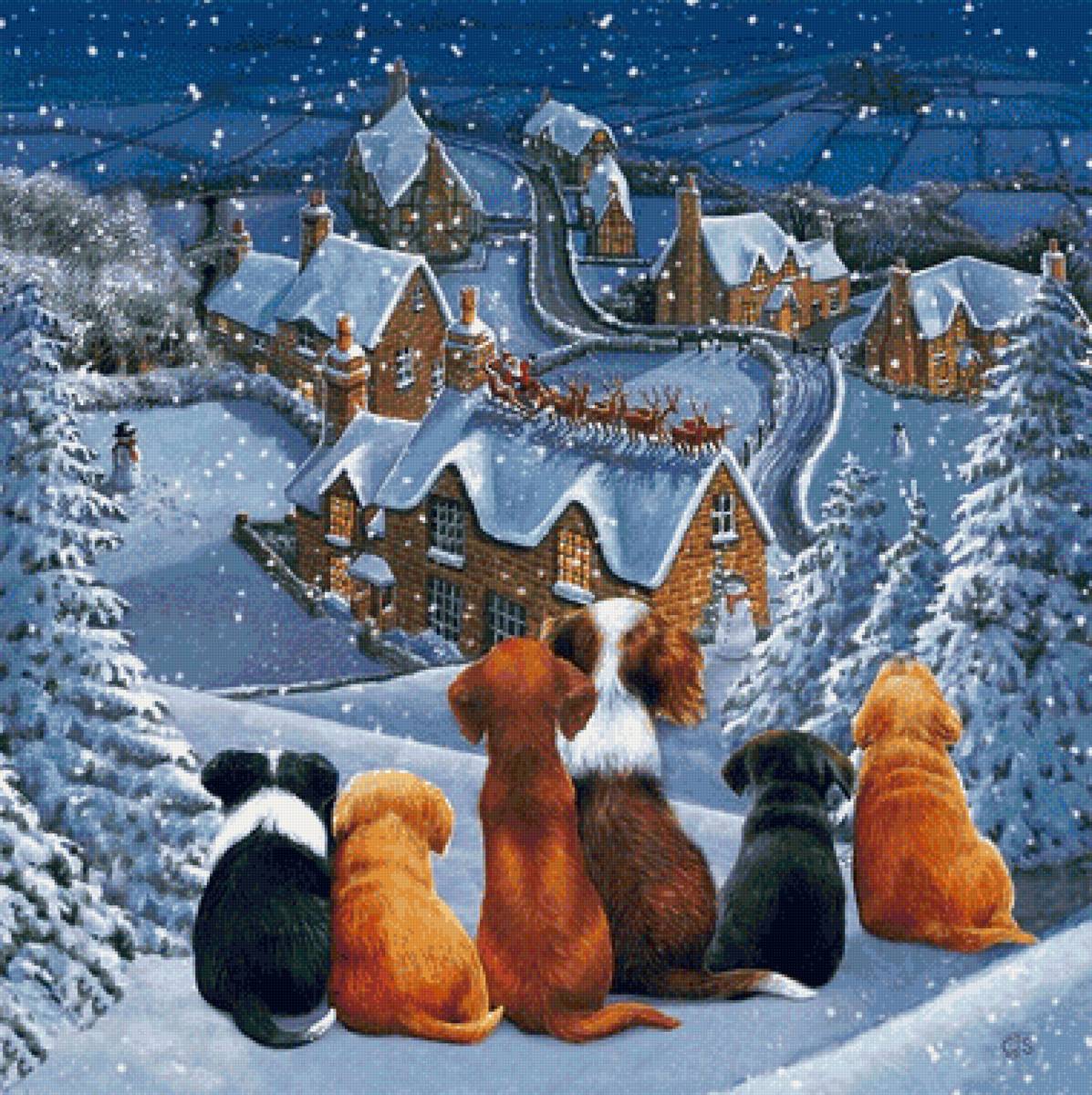 рождество - собаки, рождество - предпросмотр