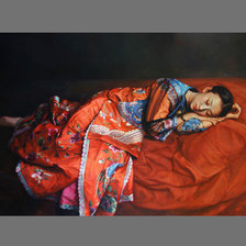 Схема вышивки «Zhao Kailin, японка на красном2»