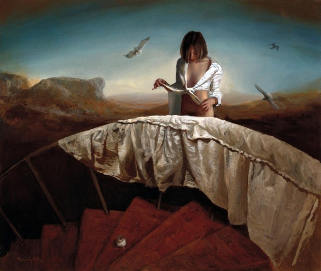 Рикардо Фернандес Ортега - девушка на лестнице - оригинал