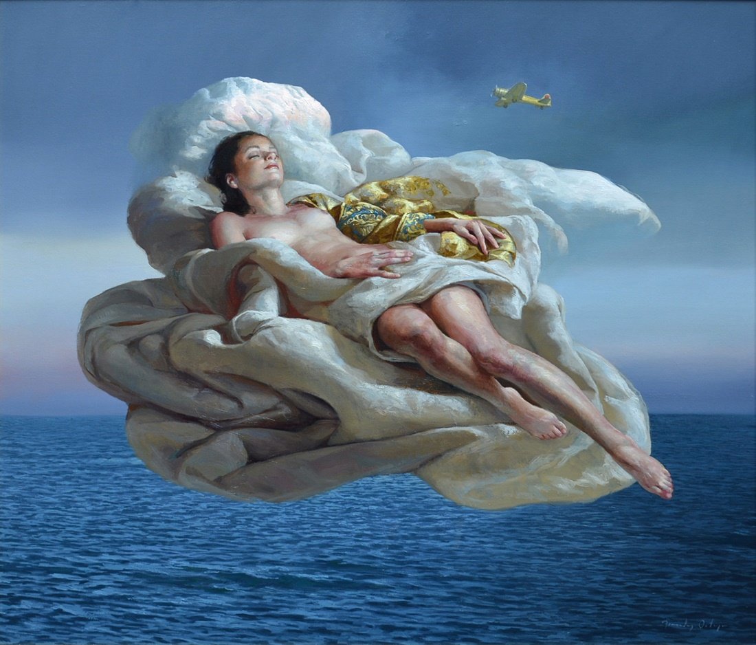 Рикардо Фернандес Ортега - летающая девушка в белом - оригинал